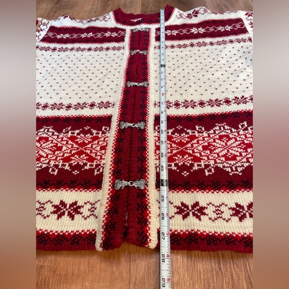 Horveit Womens Wool Fair Isle Cardigan Sweater Size XL Clasp Hook Closure Nordic - Picture 10 of 14